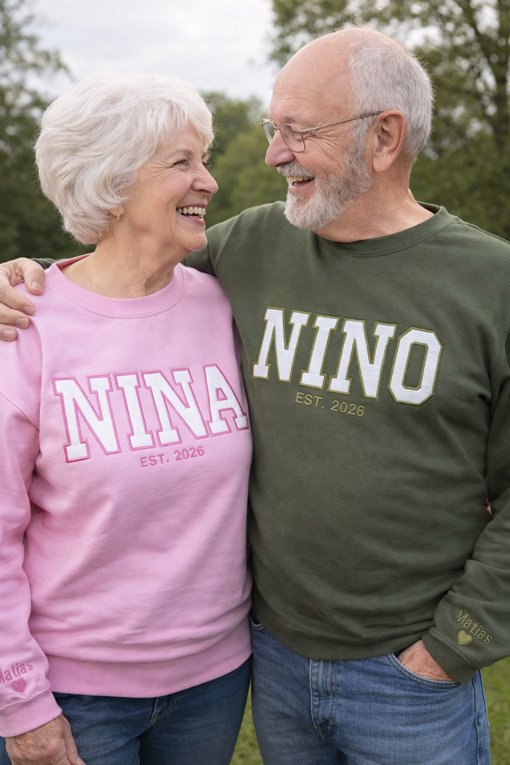 Personalized Mama Embroidered Sweatshirt – Custom Name Sleeve Varsity Appliqué