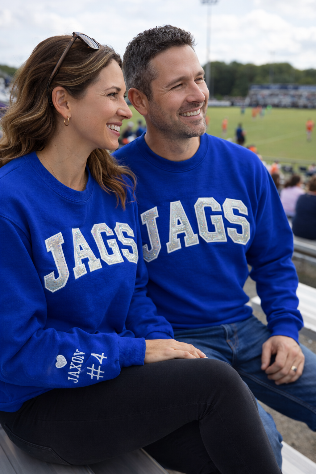 Jags Sweatshirt & Hoodie | Custom Arch Sparkle Appliqué | Personalized School Spirit | It's So Cute®