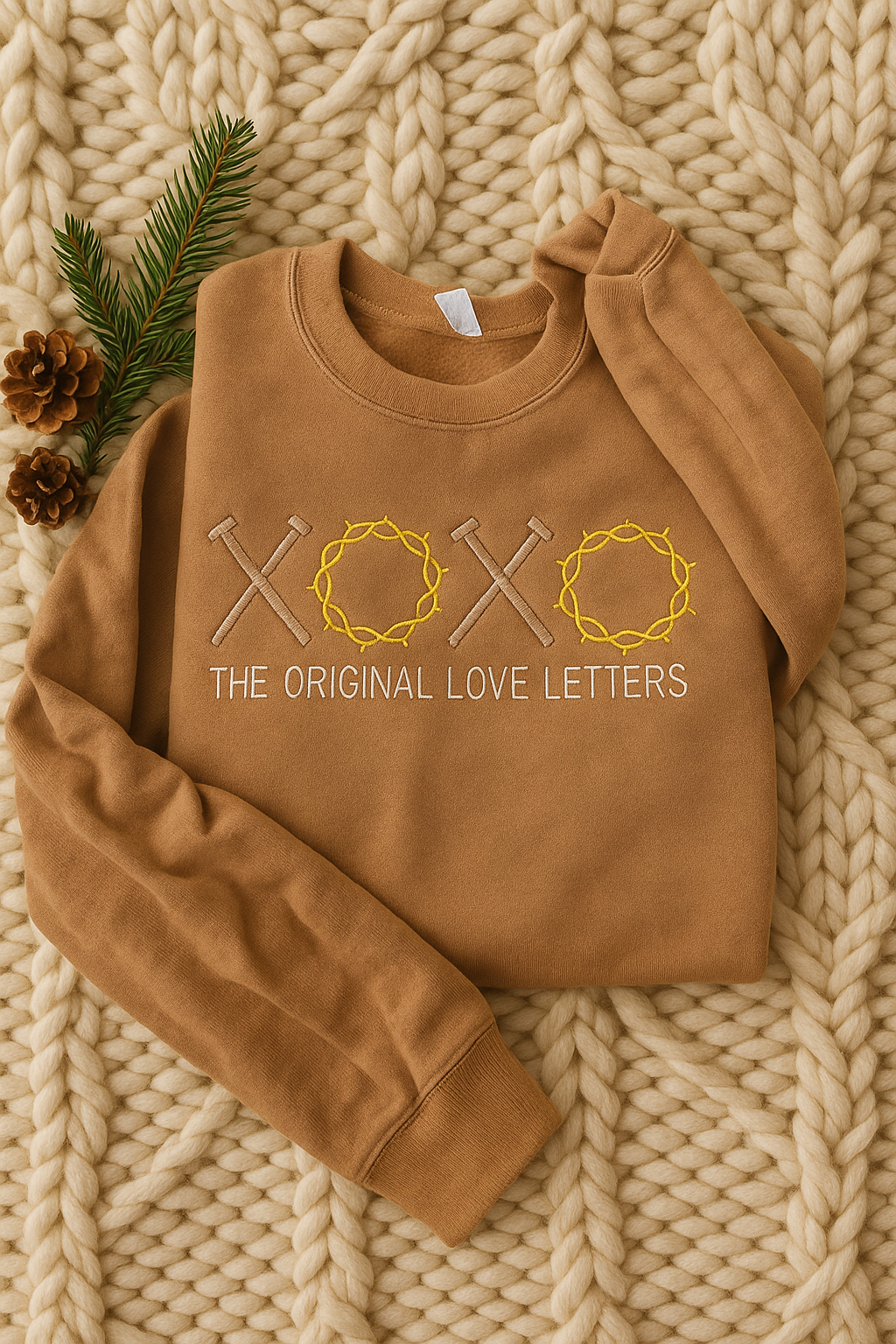 XOXO The Original Love Letters Embroidered Sweatshirt, Nails and Crowns, Christian Apparel
