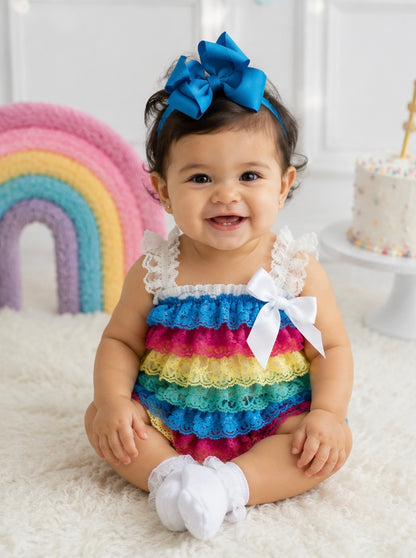 Baby Girl Lace Romper Set — Cake Smash & Birthday Outfit
