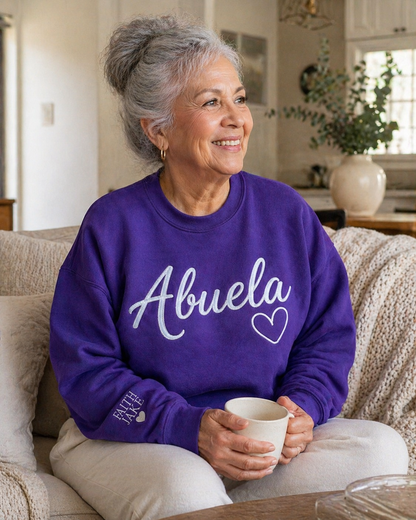 Abuela Embroidered Sweatshirt, Personalized Grandma Gift, Custom Names Sleeve, Hispanic Grandma Sweater, Latina Family Gift, Gift for Abuela
