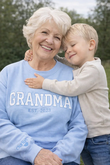 Personalized Mama sweatshirt design options custom varsity appliqué