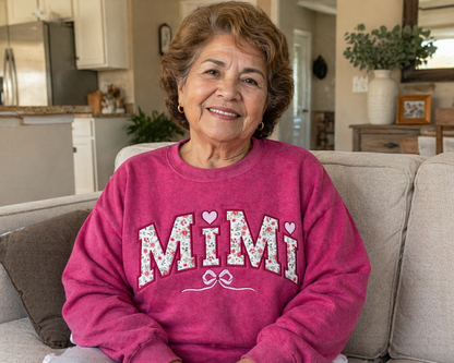 Sudadera con lazo floral MiMi bordado | Sudadera personalizada de abuela | Regalo personalizado