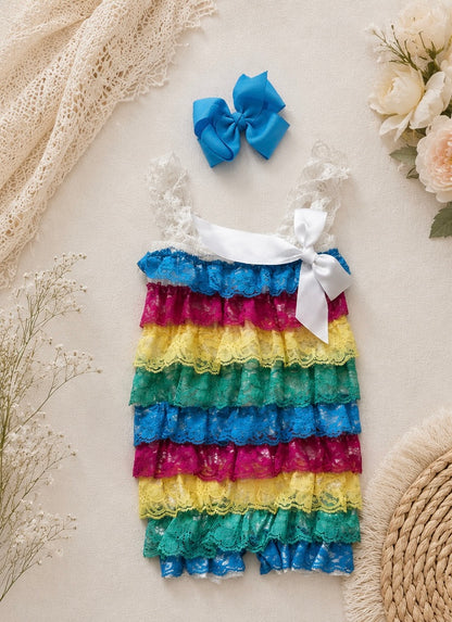 Baby Girl Lace Romper Set — Cake Smash & Birthday Outfit
