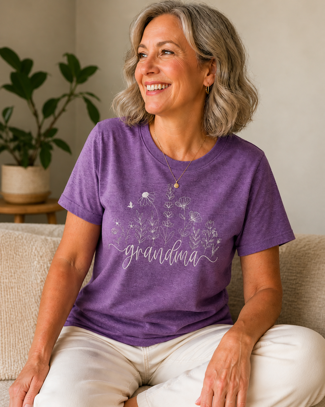 Camiseta personalizada con el título — Camisa bordada para abuela