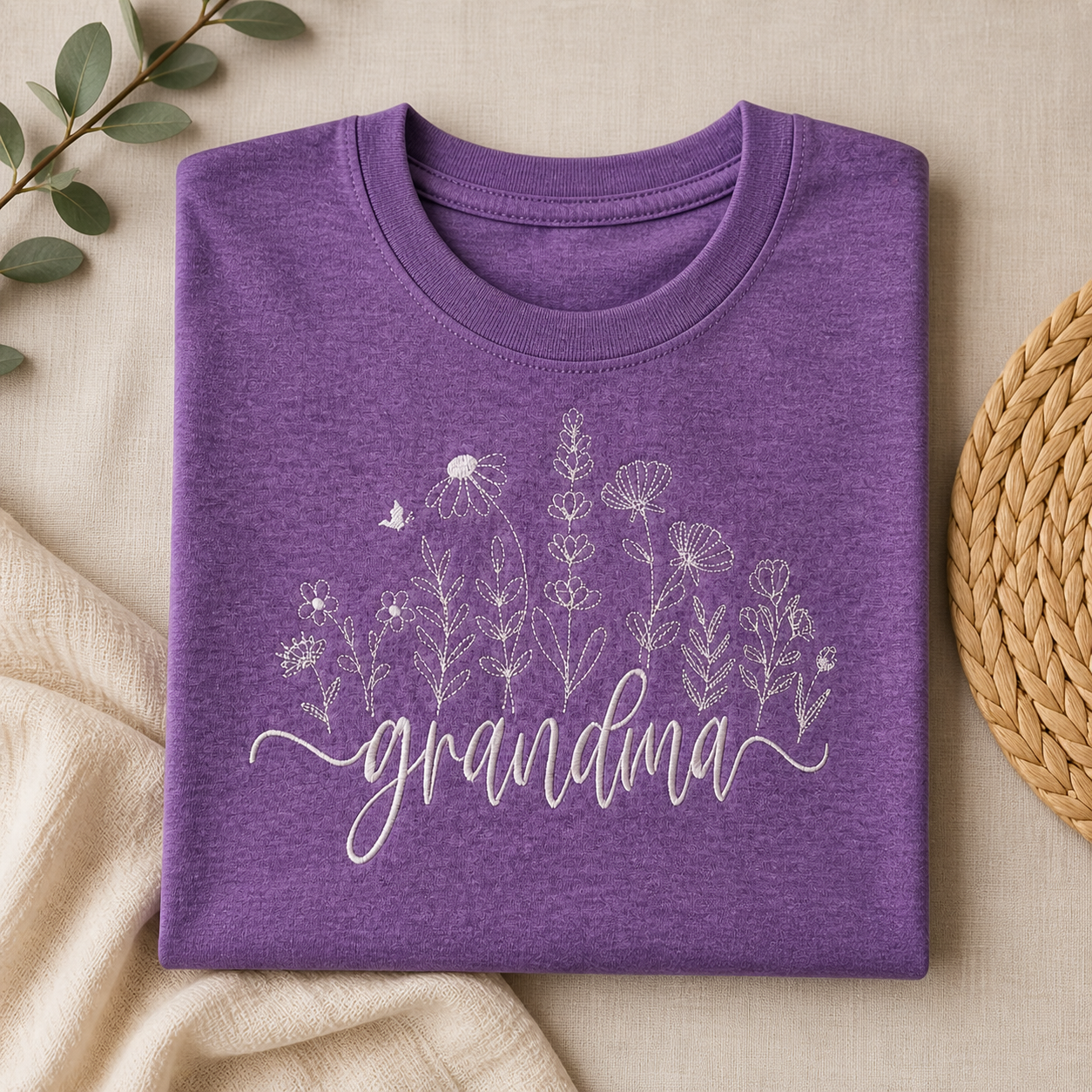 Camiseta personalizada con el título — Camisa bordada para abuela
