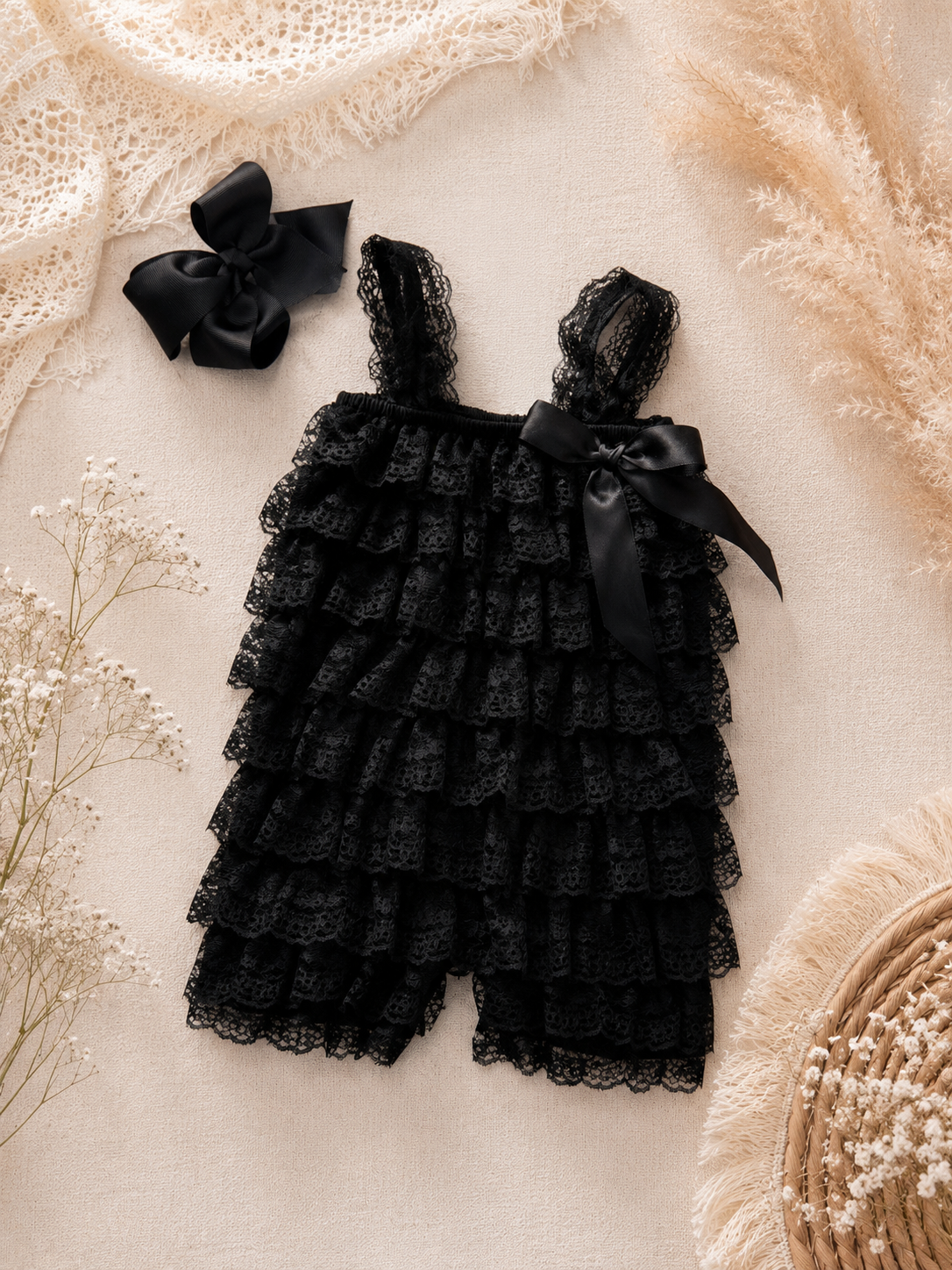 Baby Girl Lace Romper Set — Cake Smash & Birthday Outfit