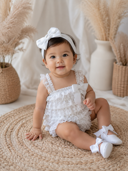 Baby Girl Lace Romper Set — Cake Smash & Birthday Outfit