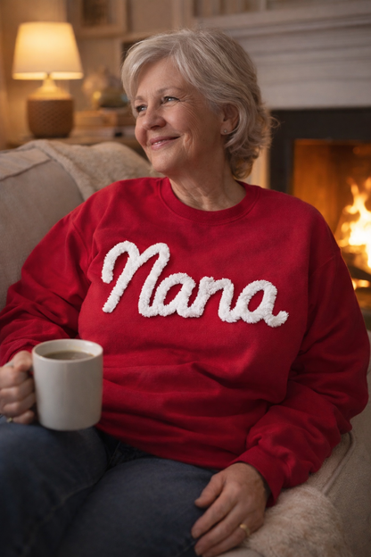 Sudadera Personalizada Bordada para Mamá | Nombre y Año Personalizados | Aplique Universitario