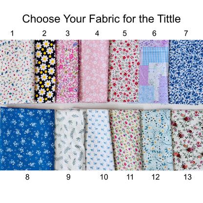 Choose Your Fabric for the Title — 13 floral fabric options for custom name appliqué sweatshirt by It's So Cute®
