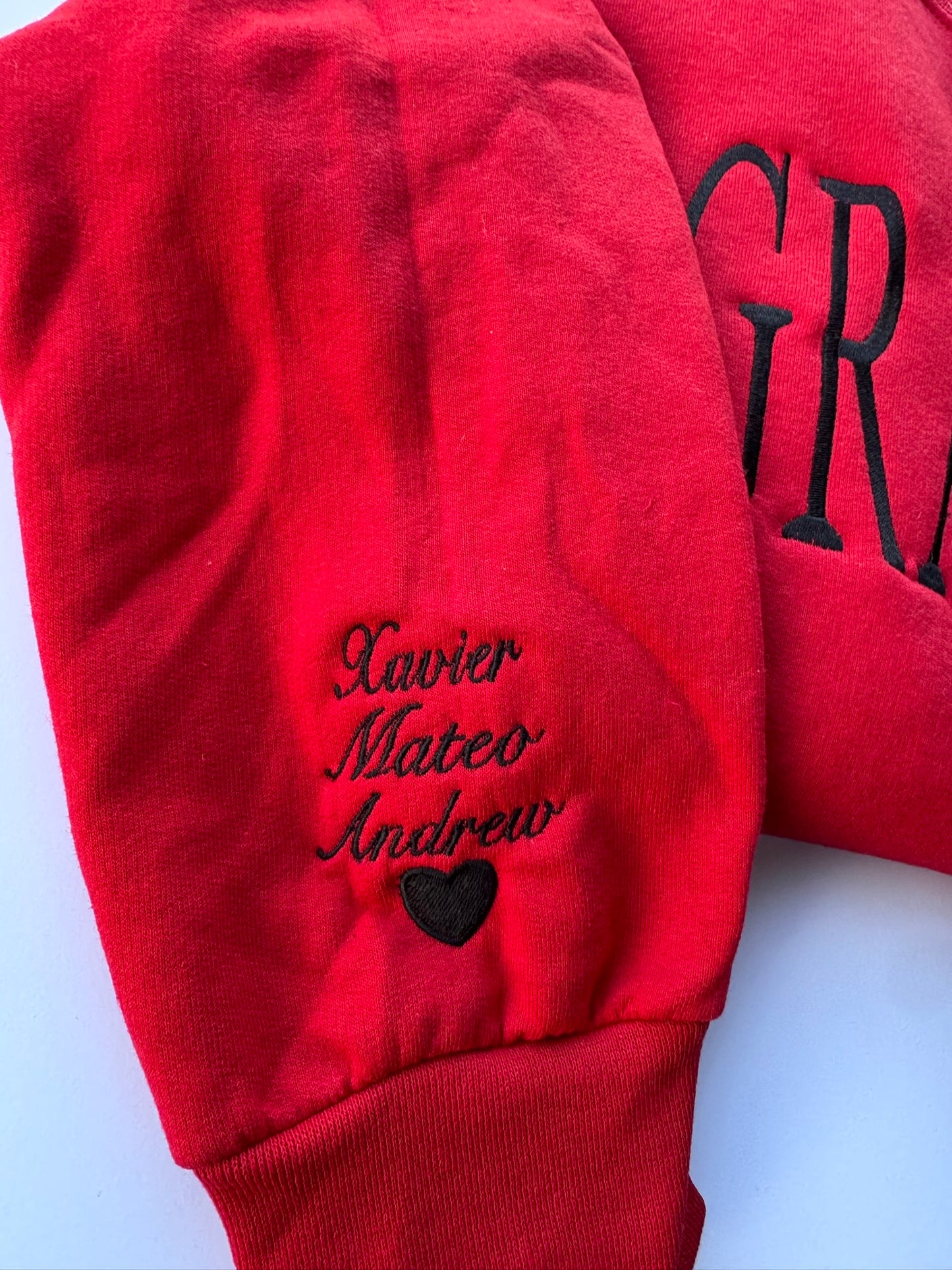 Grandma Embroidered Sweatshirt, Personalized Gift for Grandma, Custom Names on Sleeve, Grandma Sweater, Family Gift, Gift for Grandma