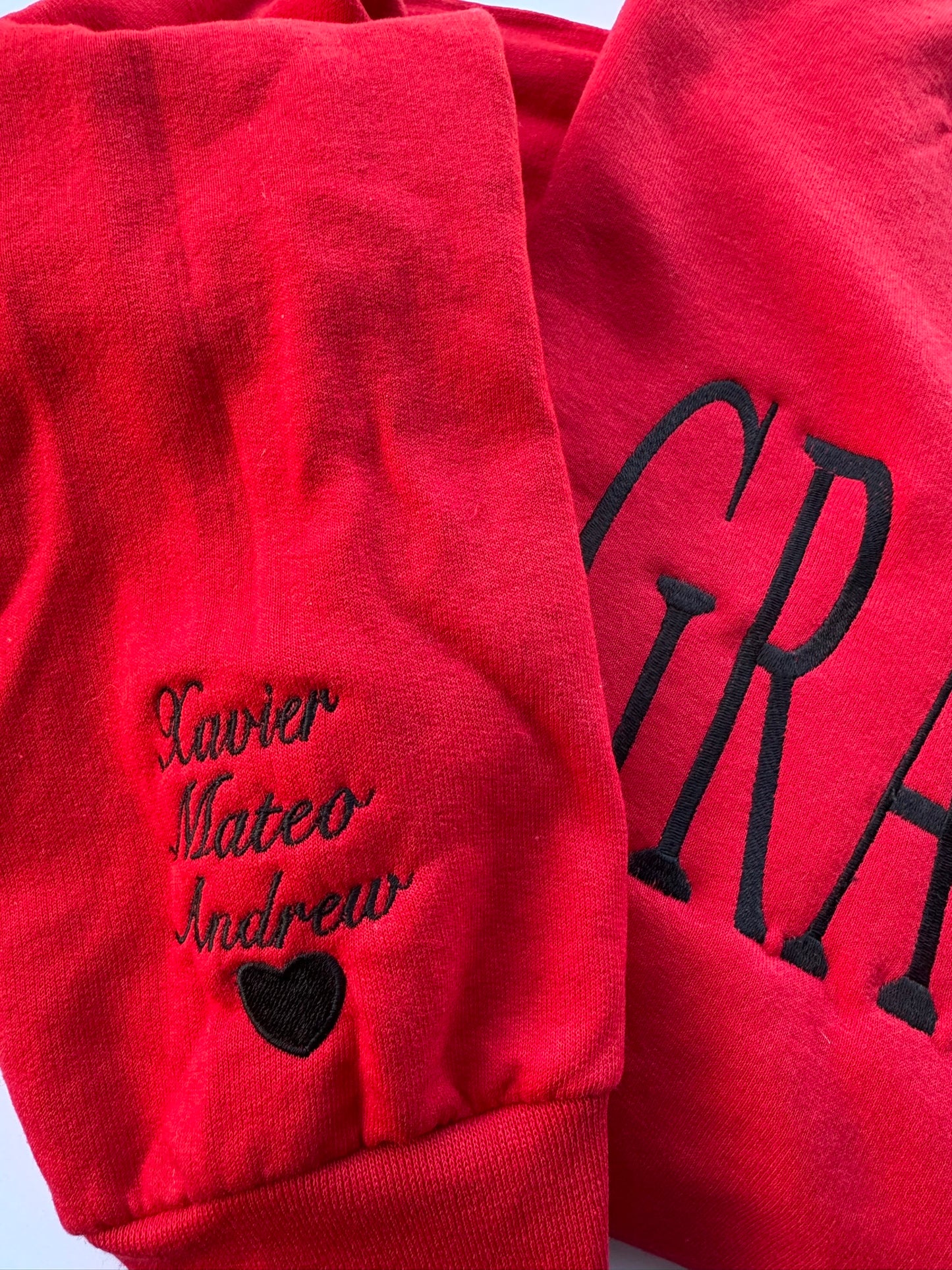 Grandma Embroidered Sweatshirt, Personalized Gift for Grandma, Custom Names on Sleeve, Grandma Sweater, Family Gift, Gift for Grandma