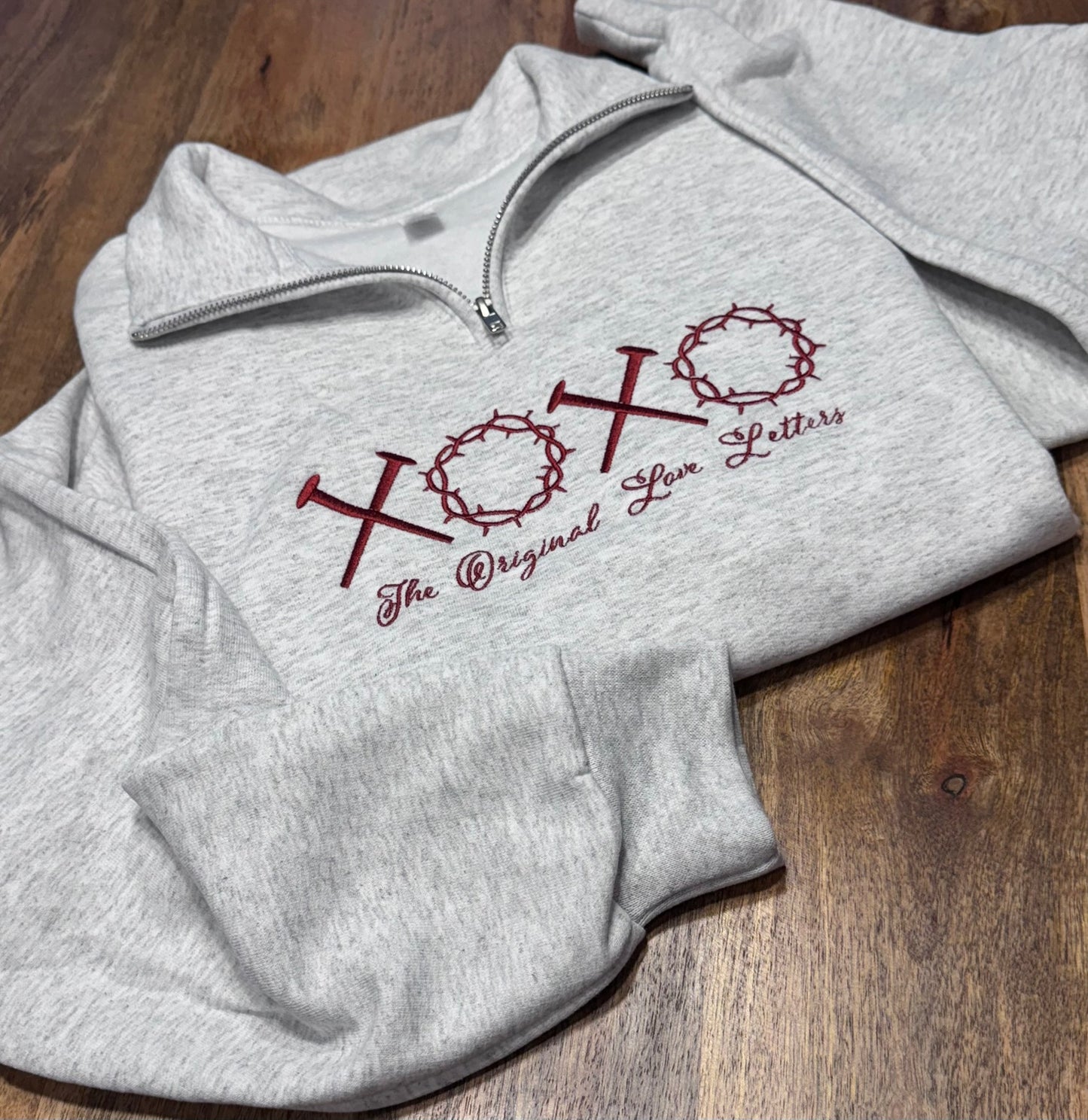 XOXO The Original Love Letters Embroidered Sweatshirt, Nails and Crowns, Christian Apparel