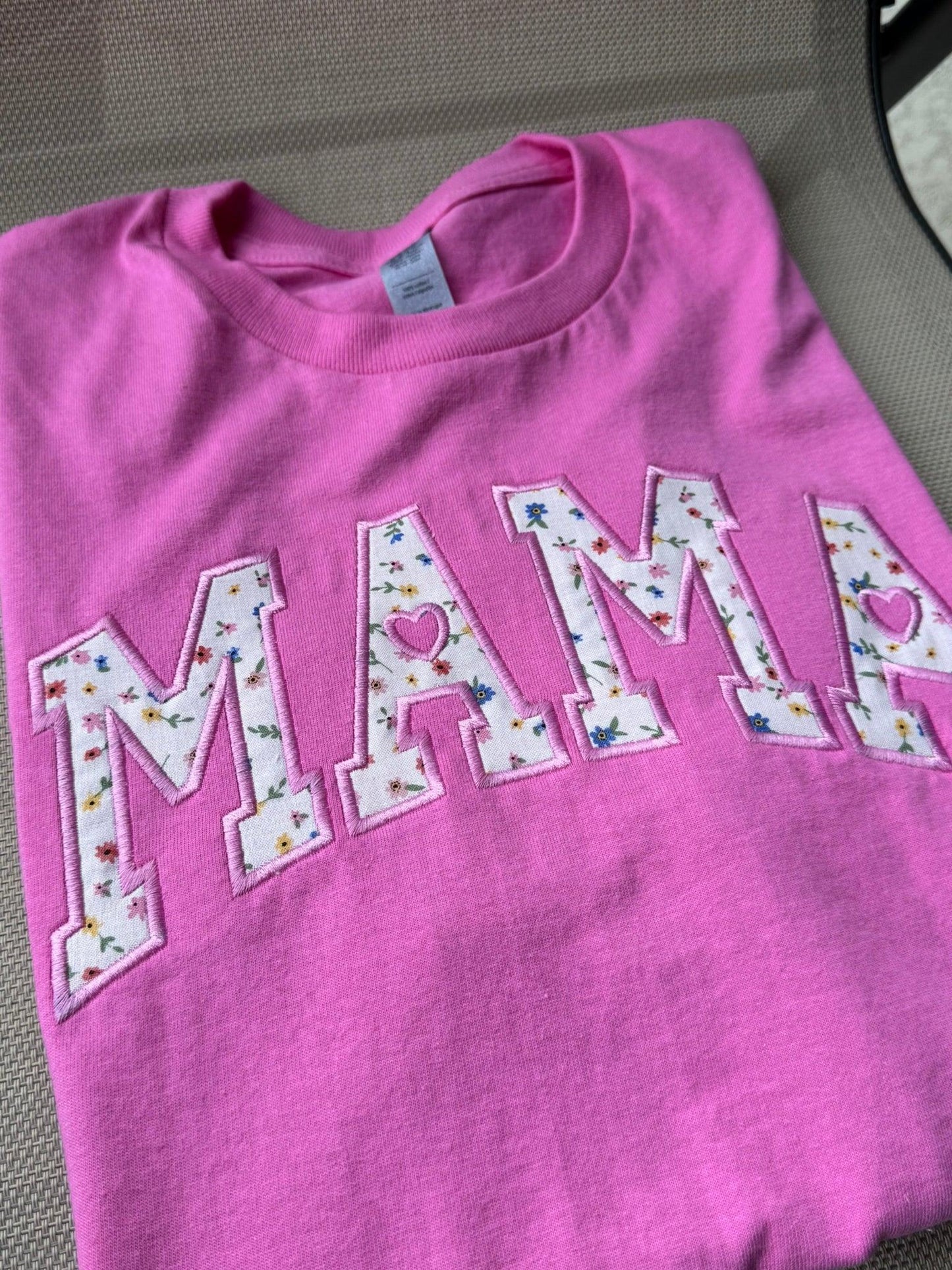 Custom floral embroidered shirt for Mama Nana Grandma personalized gift
