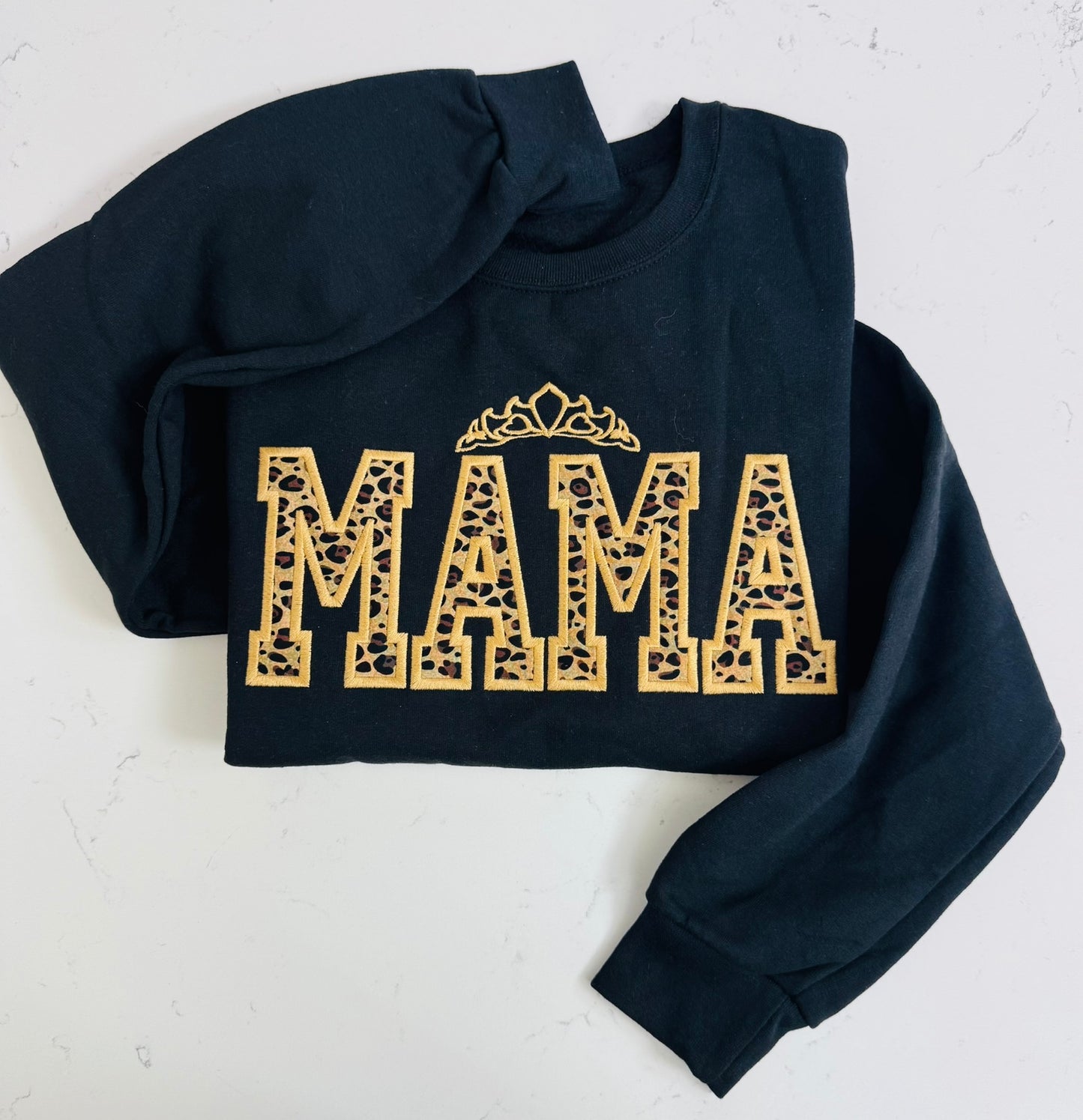 Sudadera bordada "Mamá Leopardo" | Diseño de corona | Personalizada