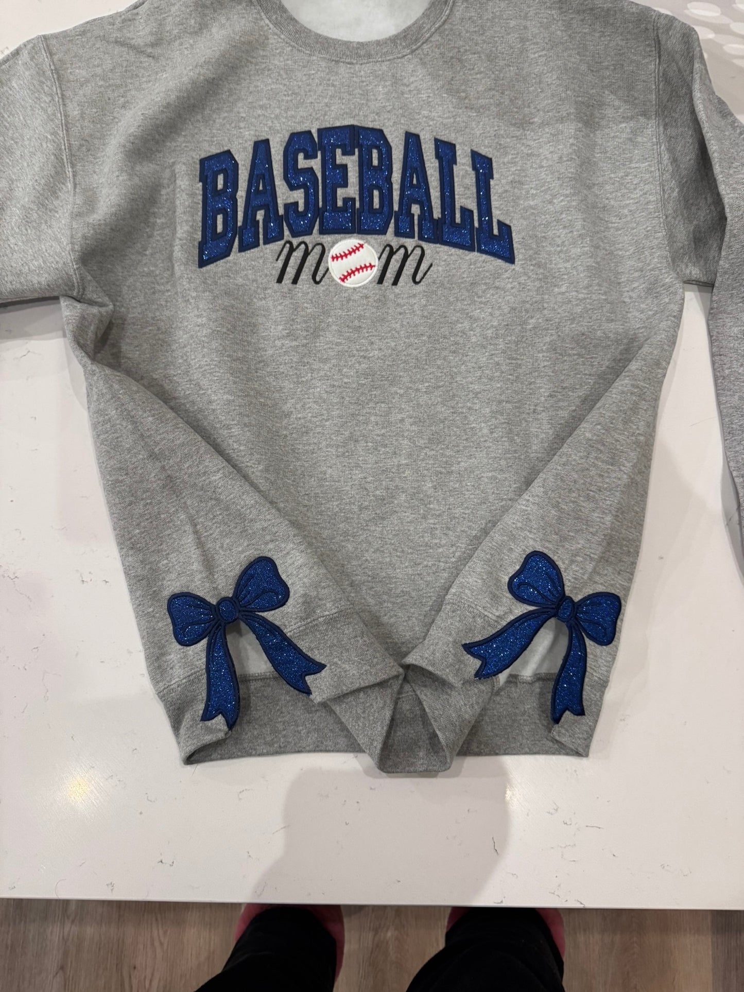 Baseball Mom Embroidered Sweatshirt, Custom Mama Crewneck, Custom Baseball Varsity Crewneck.