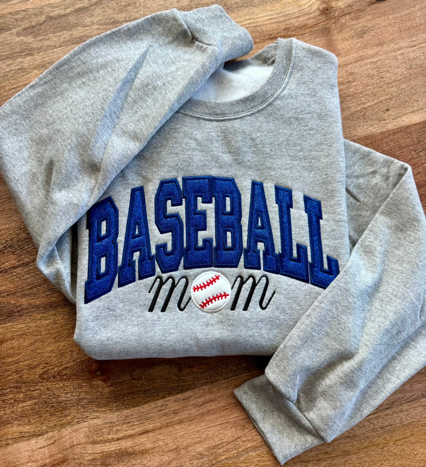 Baseball Mom Embroidered Sweatshirt, Custom Mama Crewneck, Custom Baseball Varsity Crewneck.