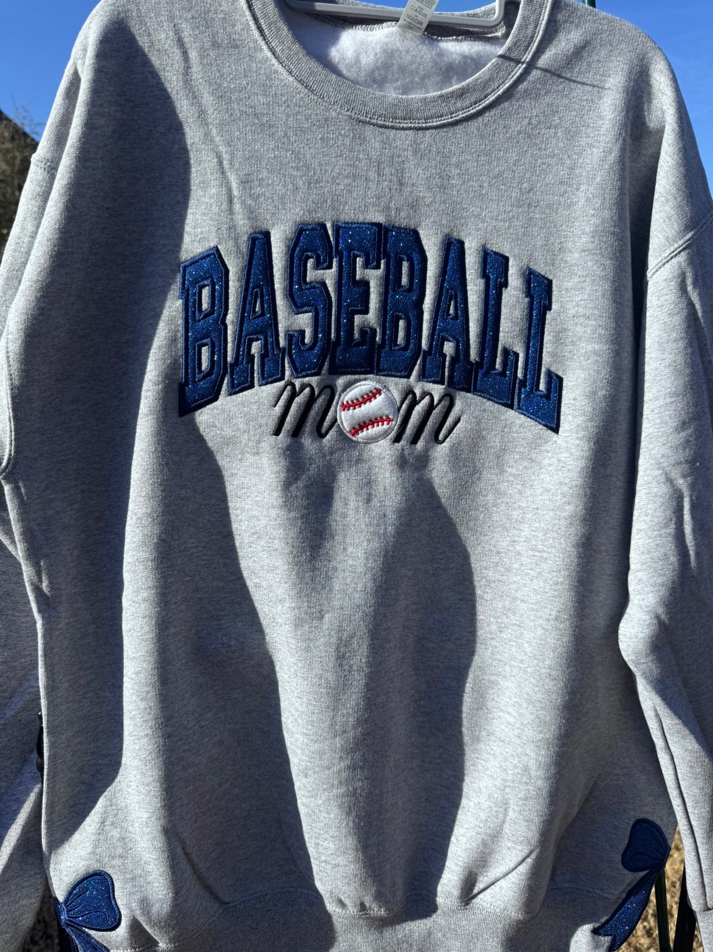Baseball Mom Embroidered Sweatshirt, Custom Mama Crewneck, Custom Baseball Varsity Crewneck.
