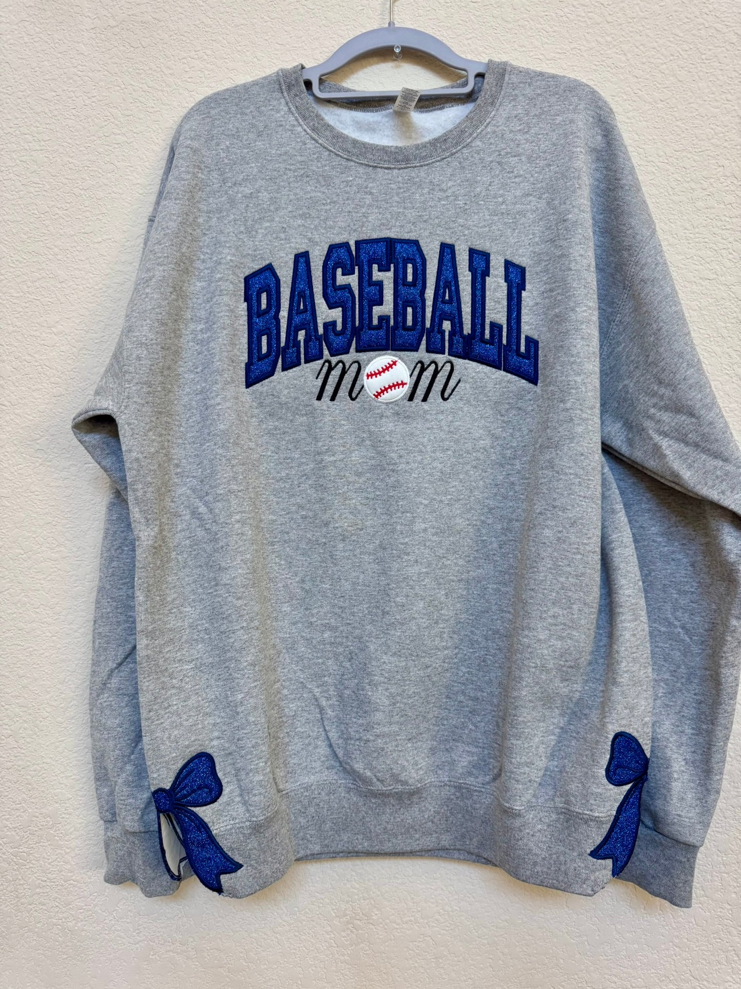 Baseball Mom Embroidered Sweatshirt, Custom Mama Crewneck, Custom Baseball Varsity Crewneck.