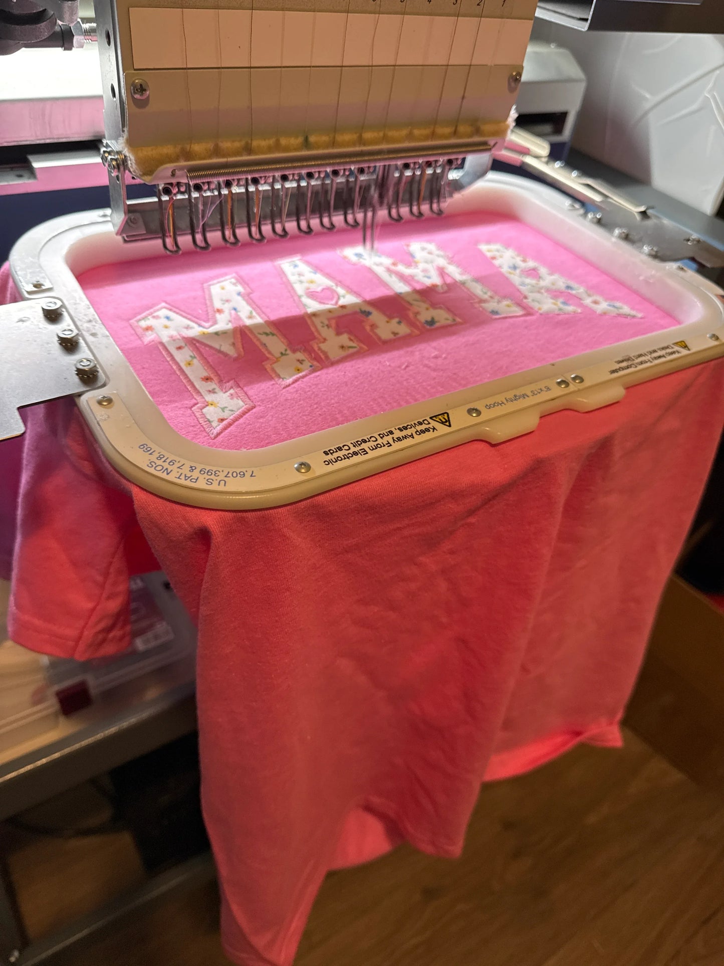 Personalized Mama shirt with floral embroidery custom name design