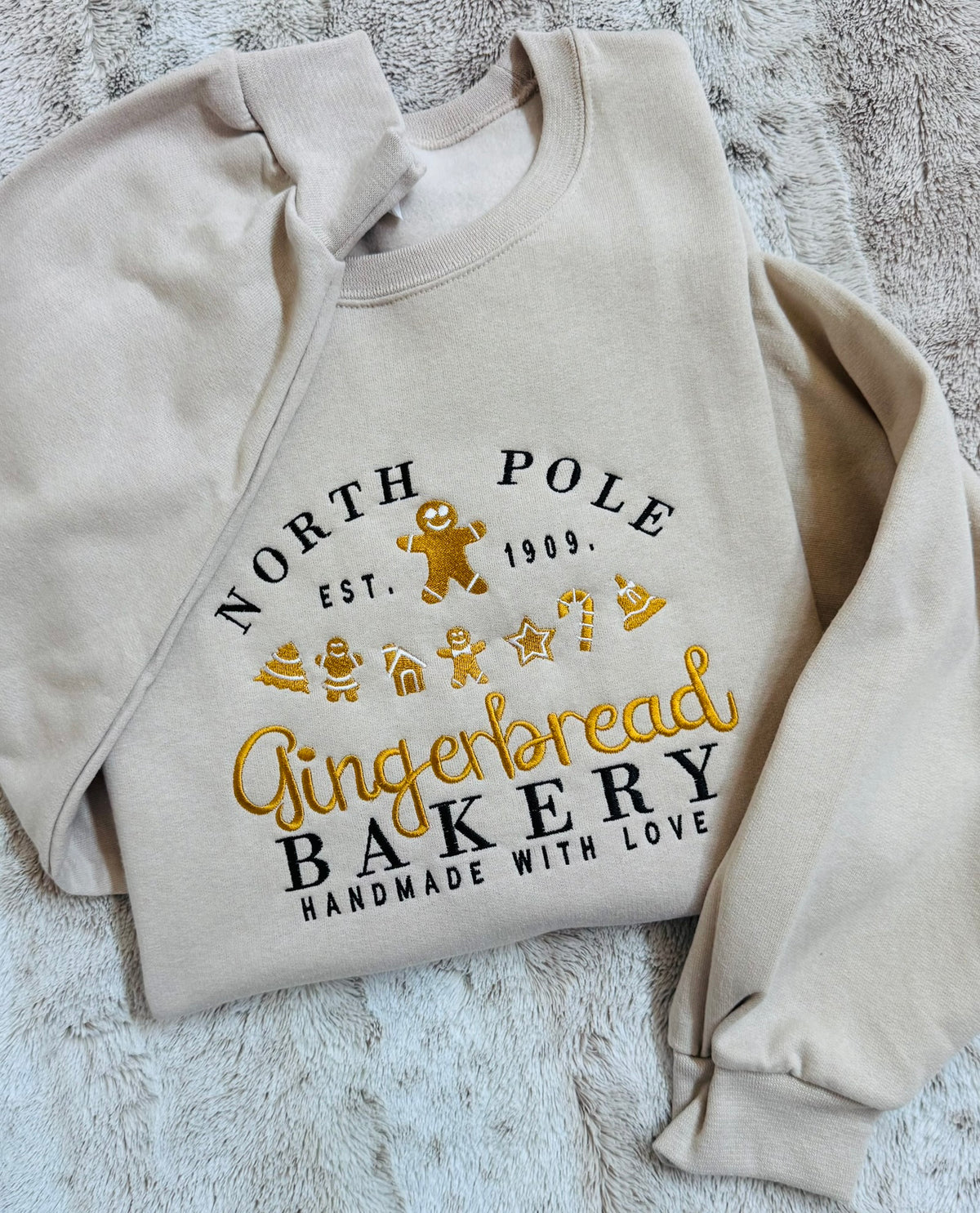 Embroidered Gingerbread Bakery Christmas Sweatshirt
