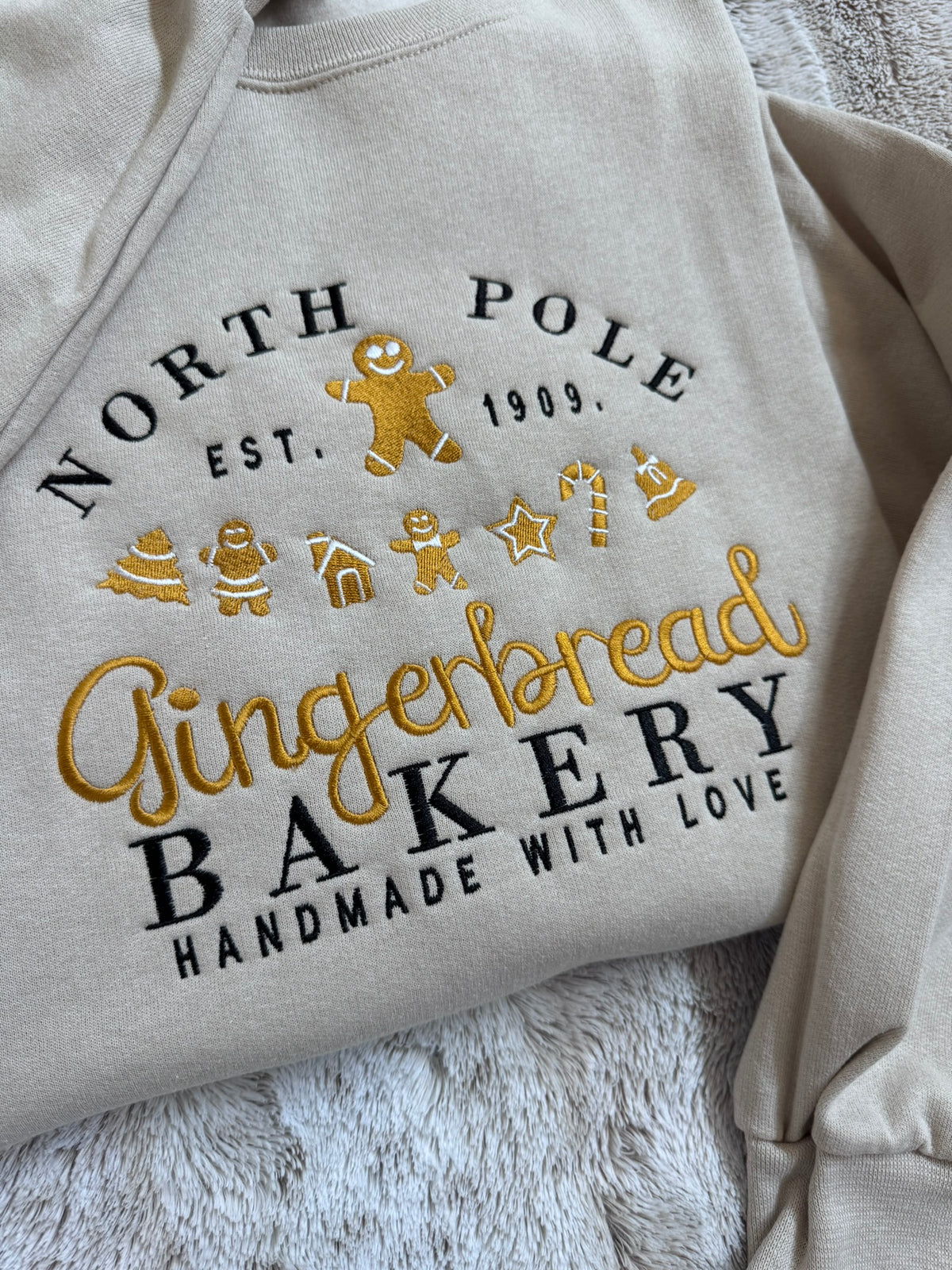 Embroidered Gingerbread Bakery Christmas Sweatshirt