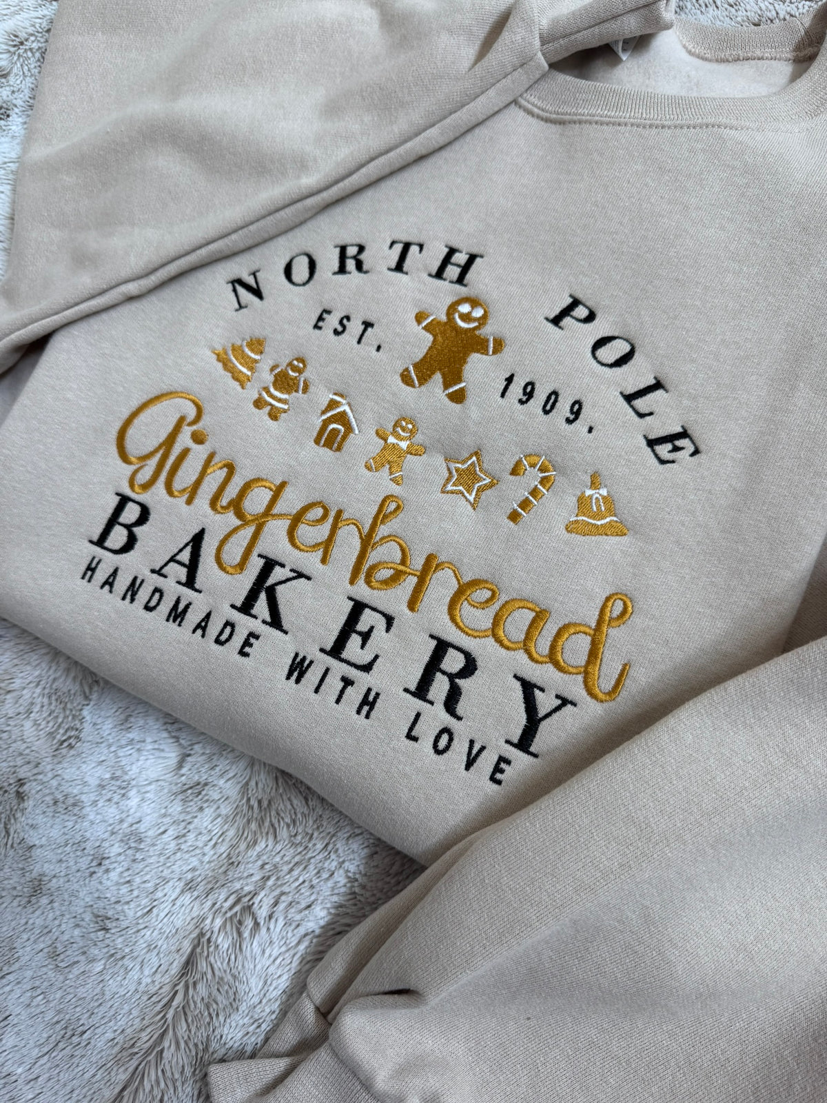 Embroidered Gingerbread Bakery Christmas Sweatshirt