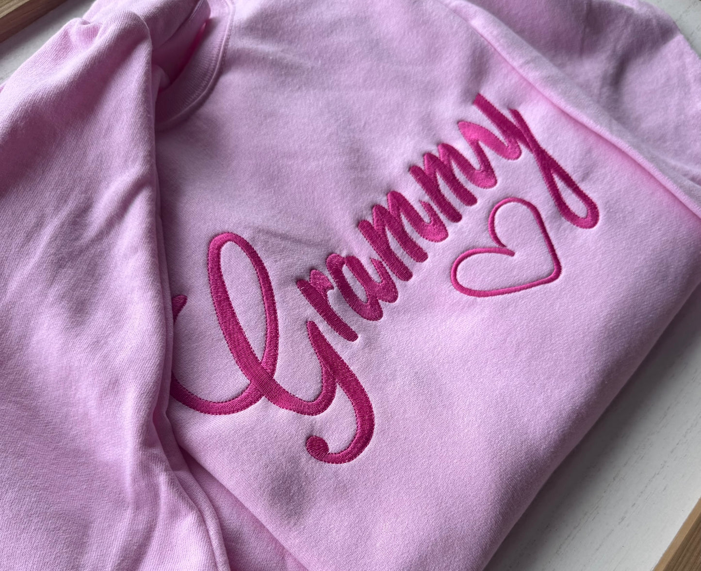 Personalized Embroidered Grandma Sweatshirt & Hoodie | Custom Curly Script | Mama Nana Grammy Gift