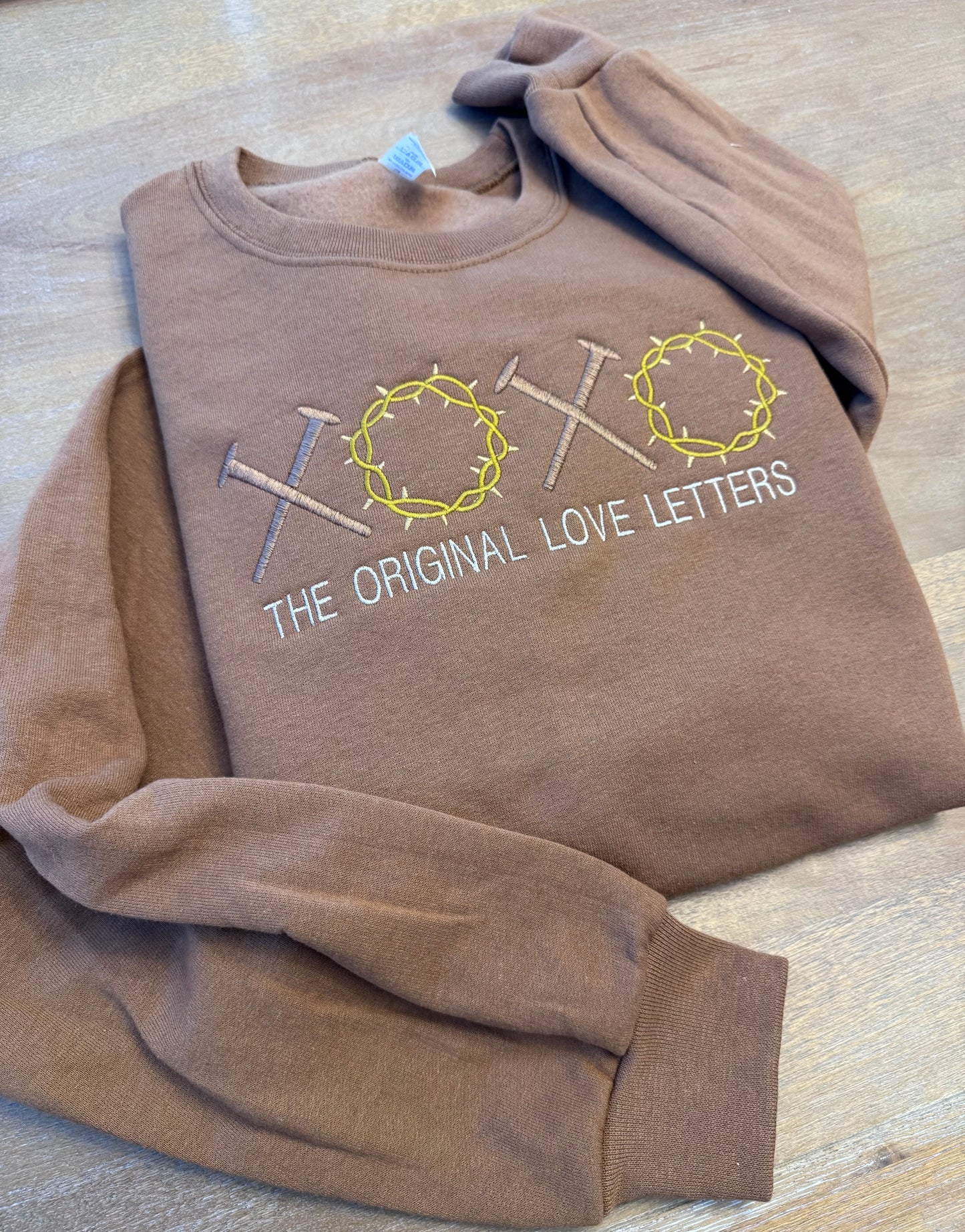 XOXO The Original Love Letters Embroidered Sweatshirt, Nails and Crowns, Christian Apparel