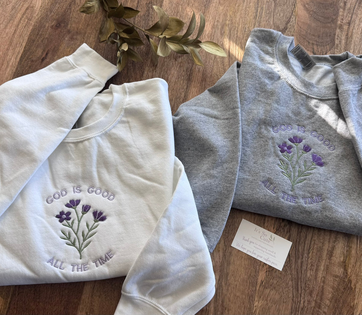 Sudadera bordada God Is Good All The Time | Sudadera cristiana floral | Regalo de fe