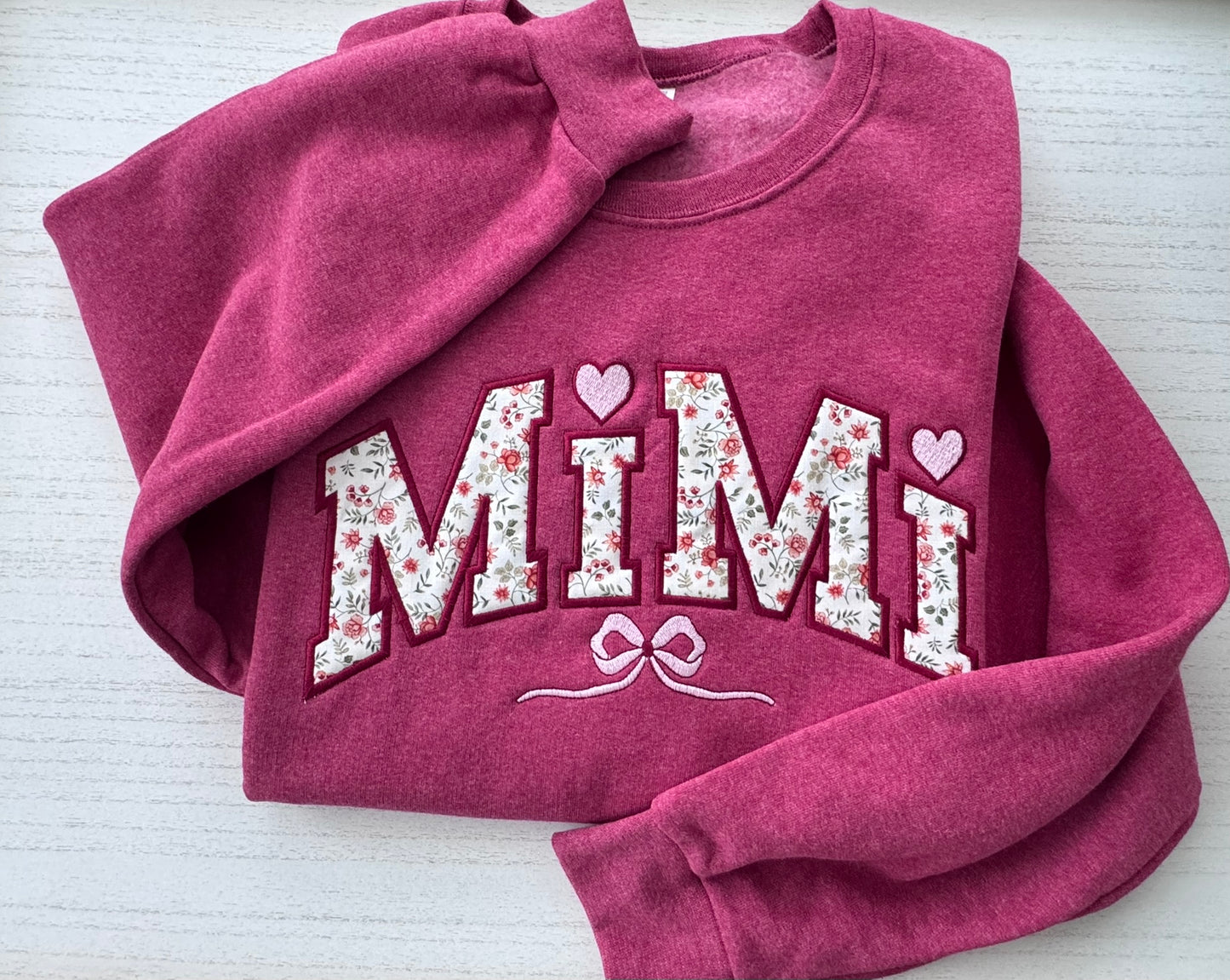 Sudadera con lazo floral MiMi bordado | Sudadera personalizada de abuela | Regalo personalizado