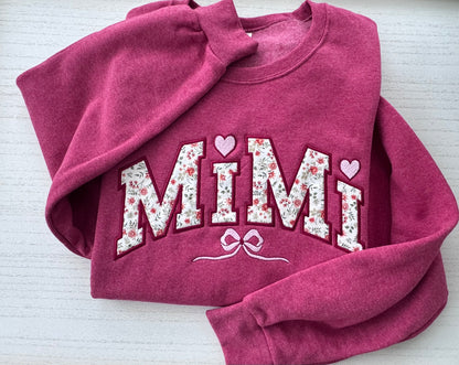 Sudadera con lazo floral MiMi bordado | Sudadera personalizada de abuela | Regalo personalizado