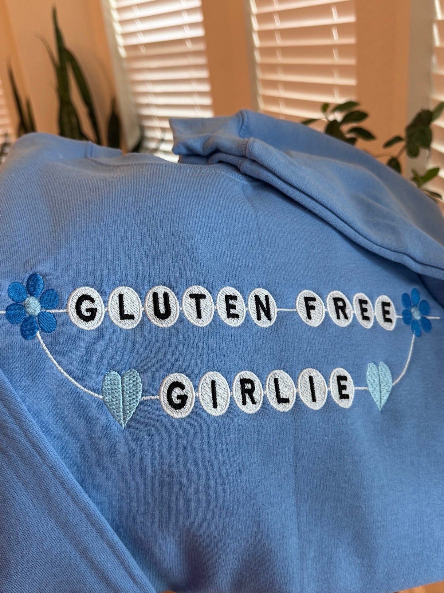 Gluten Free Girlie Embroidered Sweatshirt & Hoodie | Celiac Gift for Women | Cute Girly Crewneck