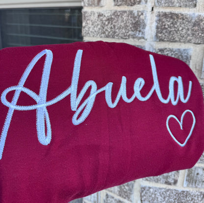 Abuela Embroidered Sweatshirt, Personalized Grandma Gift, Custom Names Sleeve, Hispanic Grandma Sweater, Latina Family Gift, Gift for Abuela