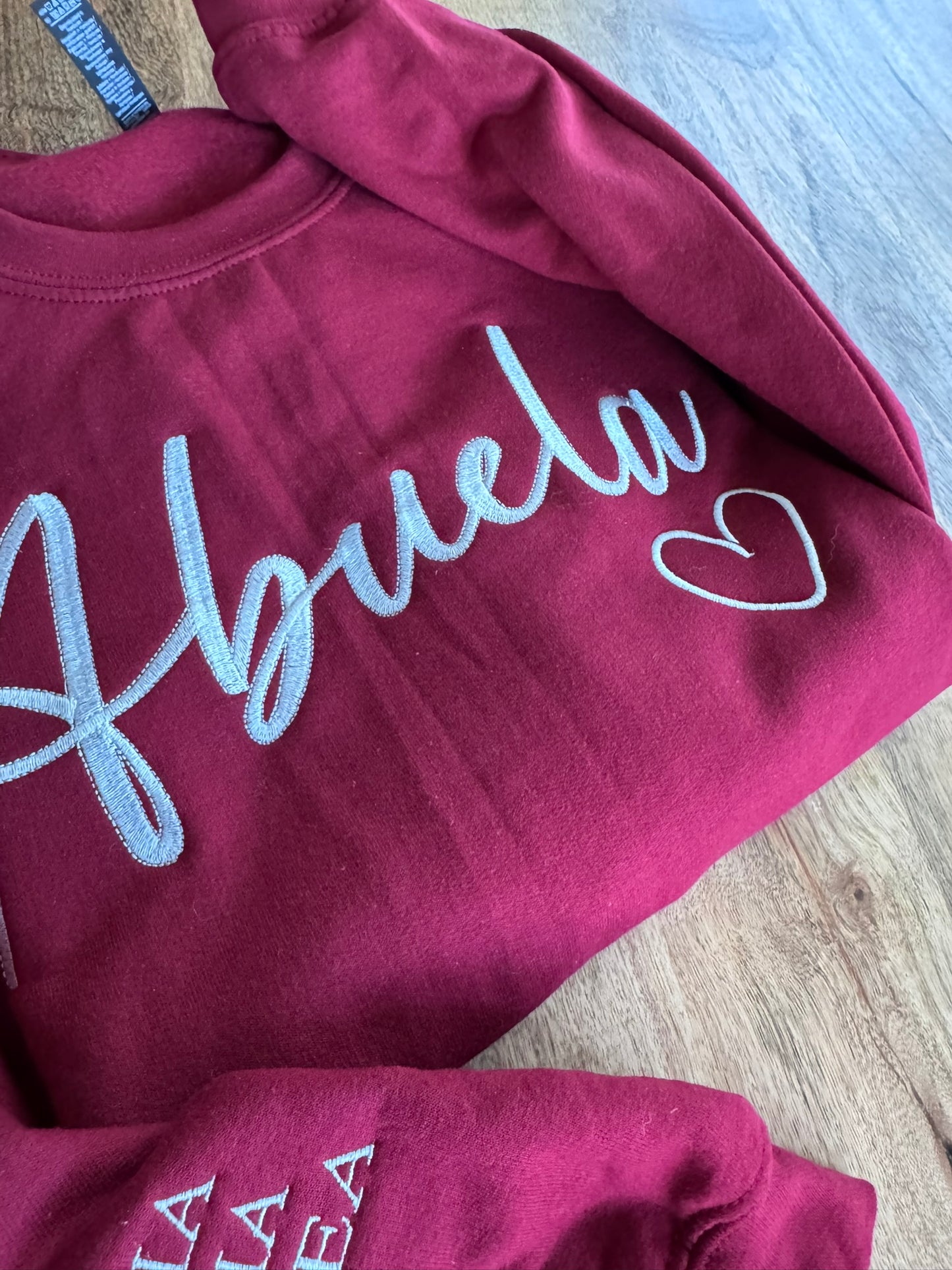 Abuela Embroidered Sweatshirt, Personalized Grandma Gift, Custom Names Sleeve, Hispanic Grandma Sweater, Latina Family Gift, Gift for Abuela
