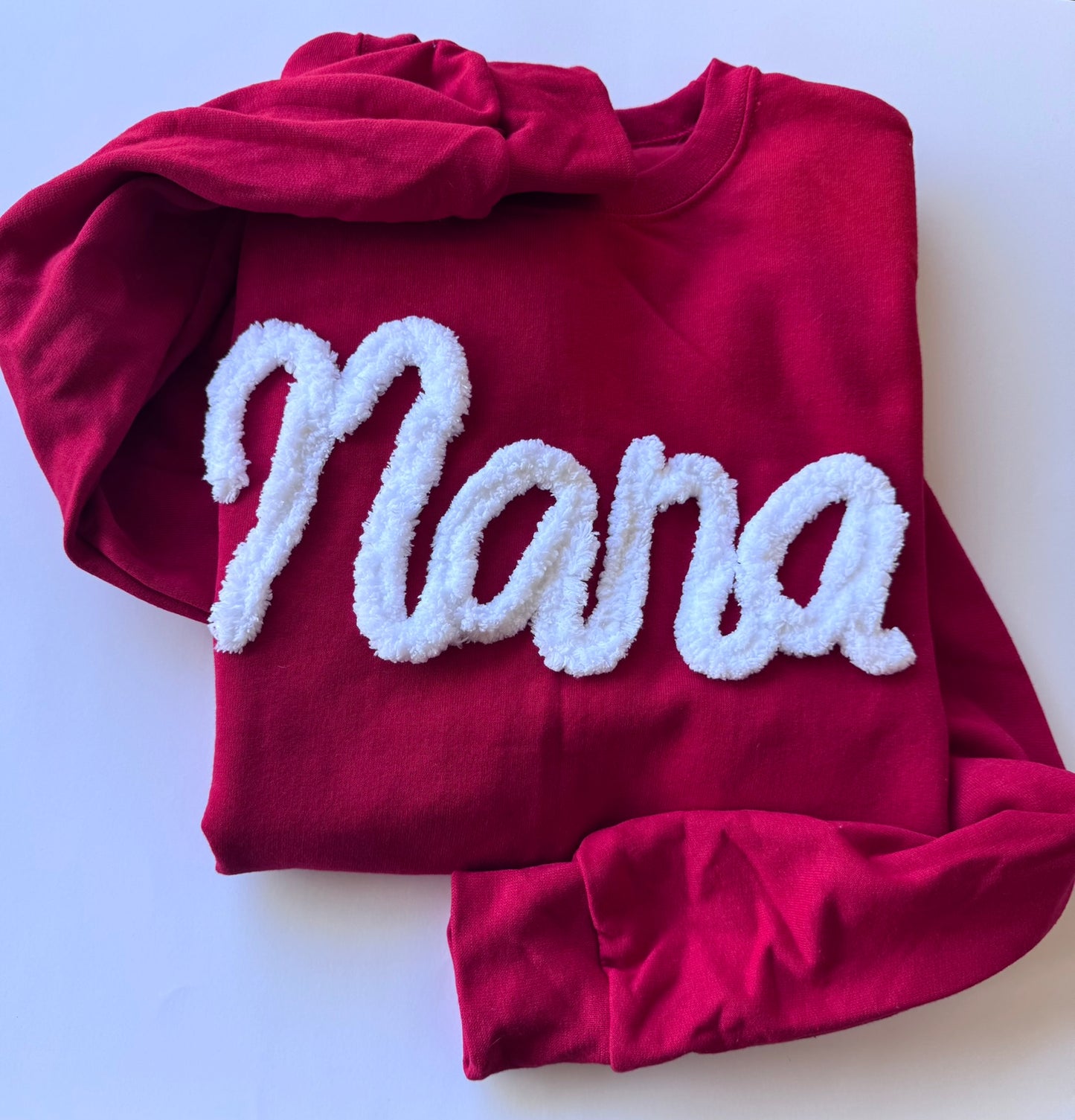 Sudadera Personalizada Bordada para Mamá | Nombre y Año Personalizados | Aplique Universitario