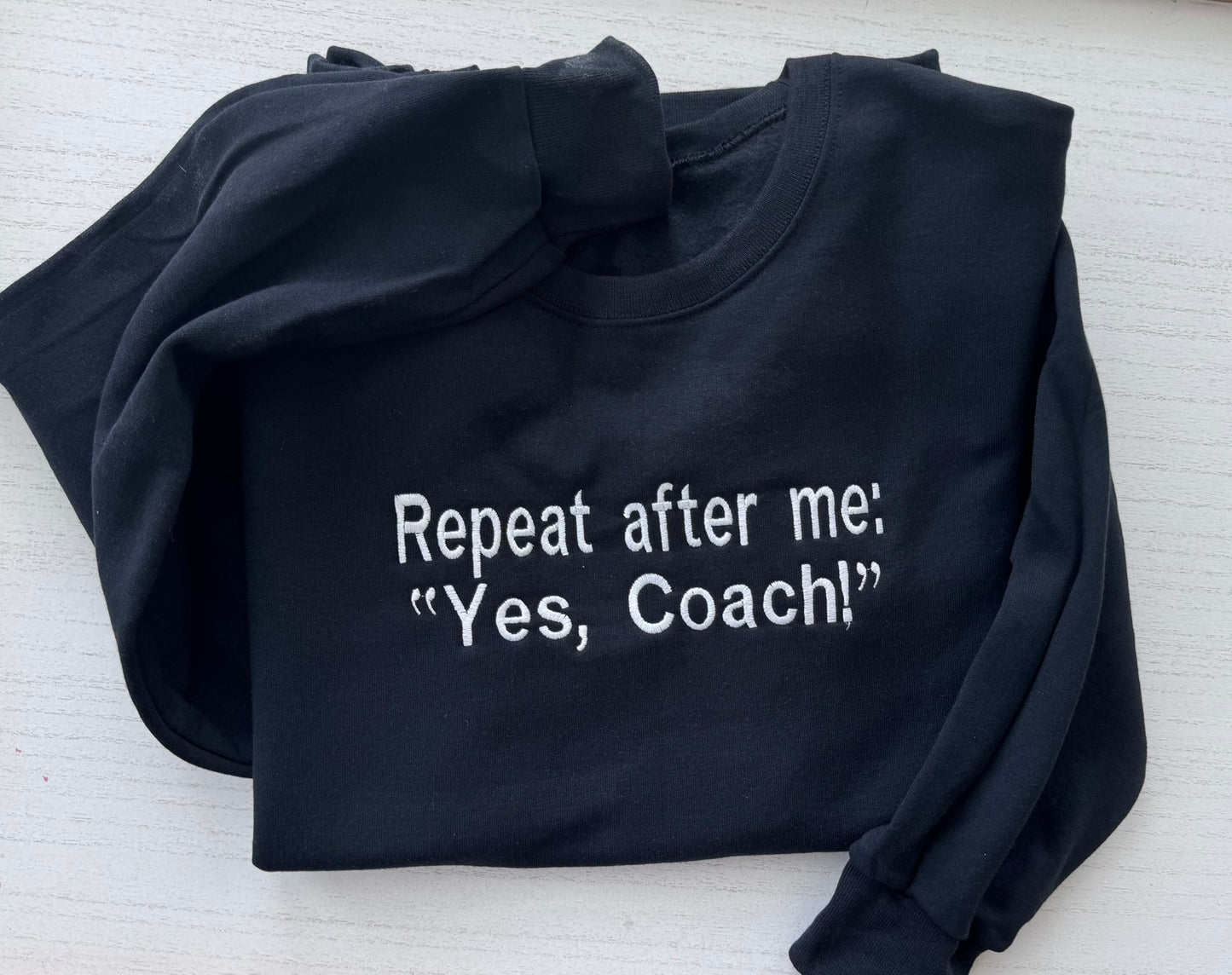 Repeat After Me: Yes, Coach! | Embroidered Sweatshirt & Hoodie | Coach Gift
