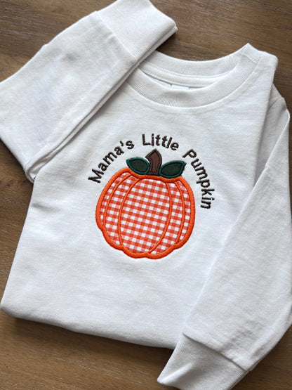 Mama’s Little Pumpkin Personalized Embroidered Toddler Shirt