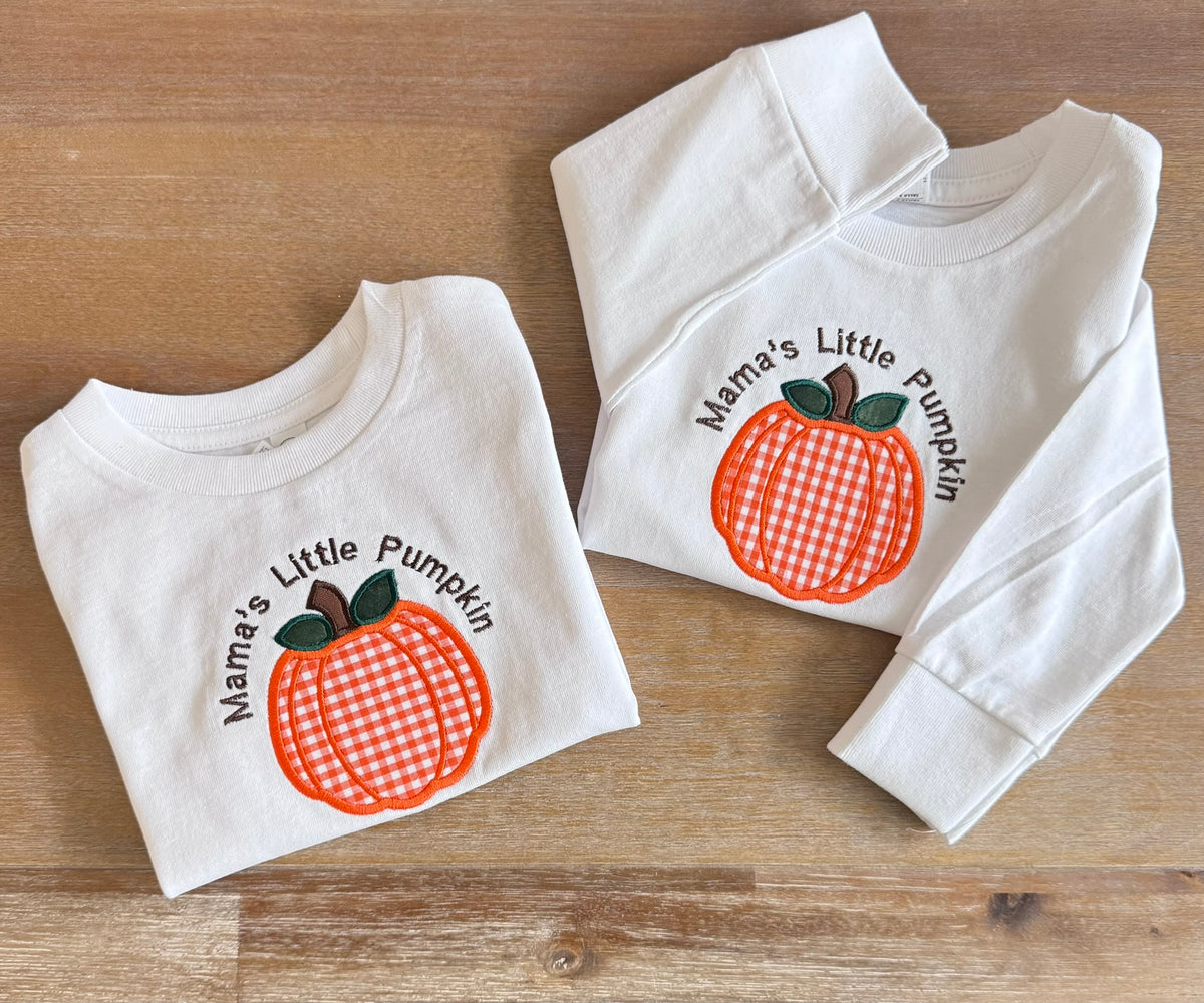 Mama’s Little Pumpkin Personalized Embroidered Toddler Shirt