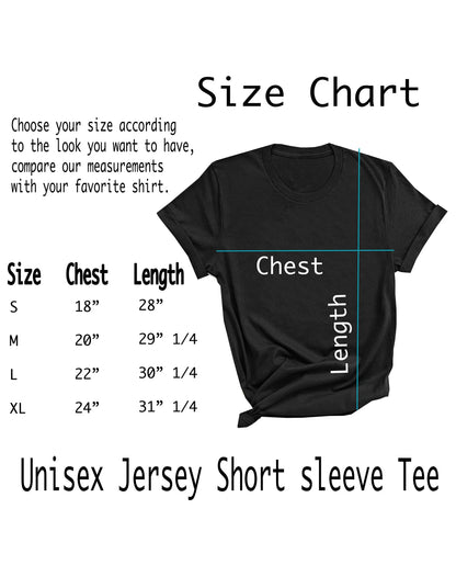 Size chart for personalized Mama shirt showing adult measurements and sizing