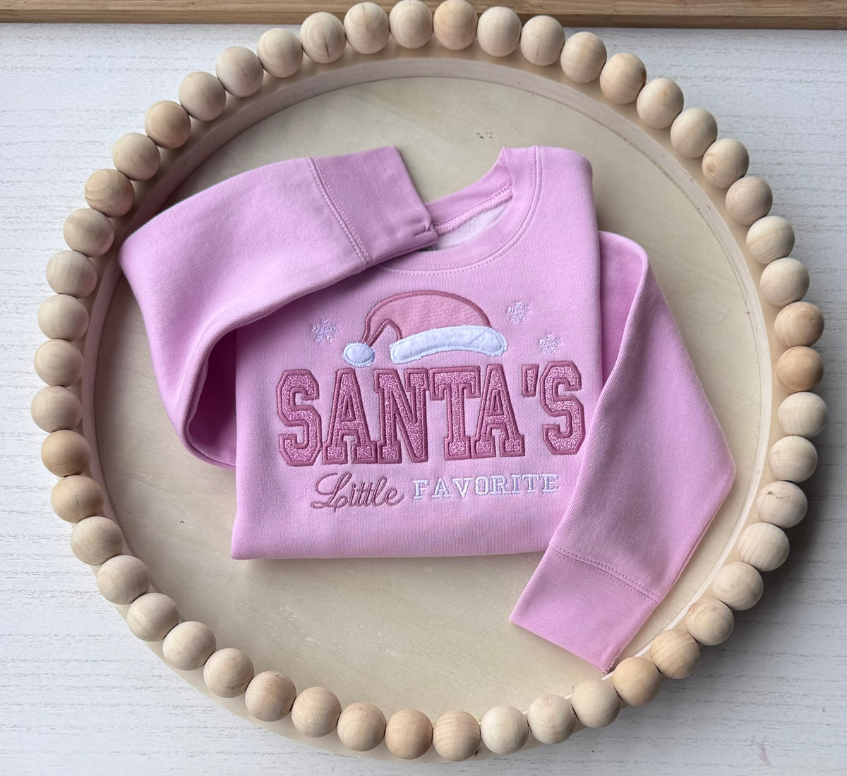 Santa's Little Favorite Pink Toddler Christmas Sweatshirt