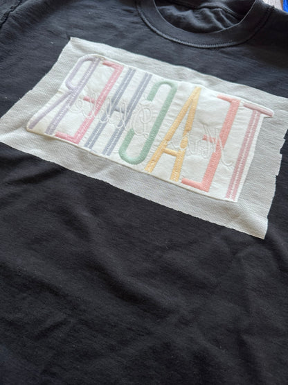 Personalized Embroidered Teacher Shirt | Custom Rainbow Last Name | Teacher Gift