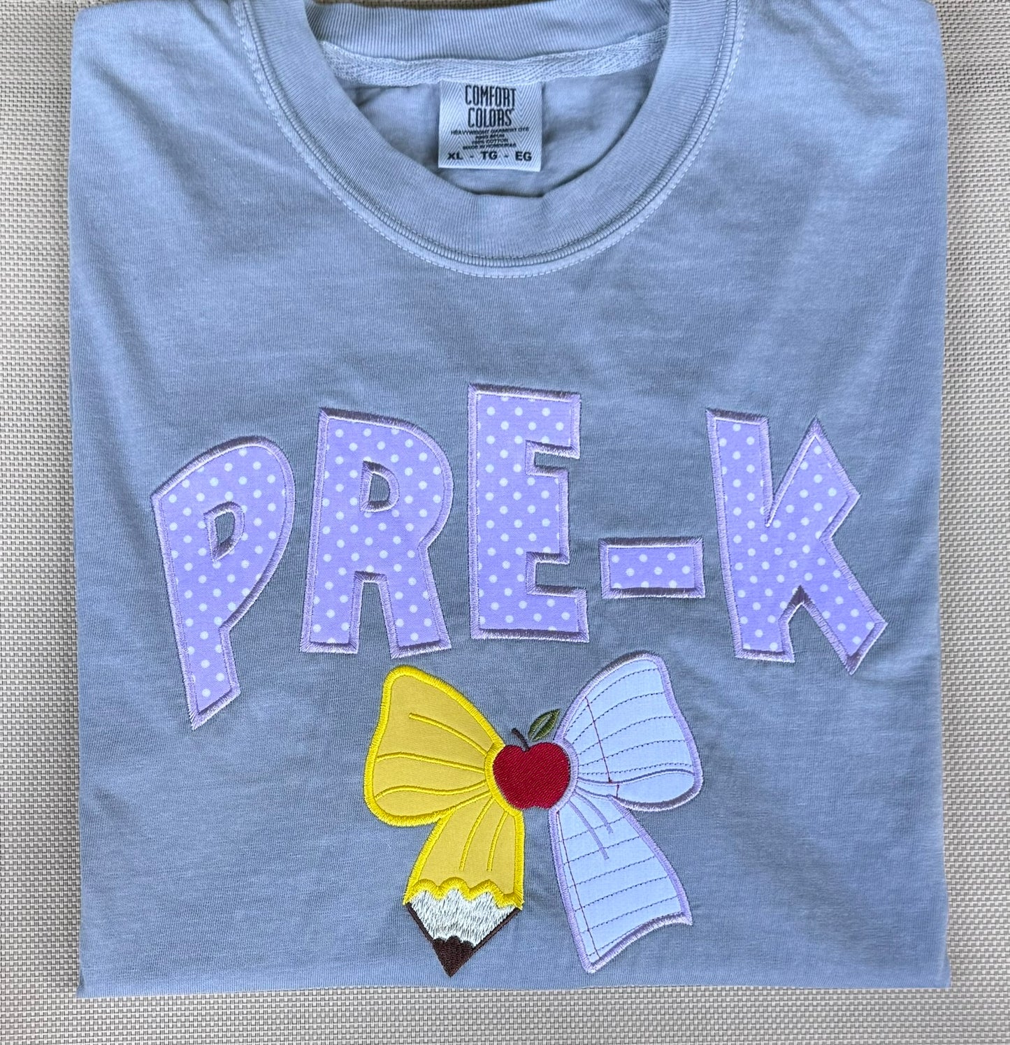 Coquette Teacher bow, custom school shirt, embroidery kindergarten tee comfort color, grade level crew