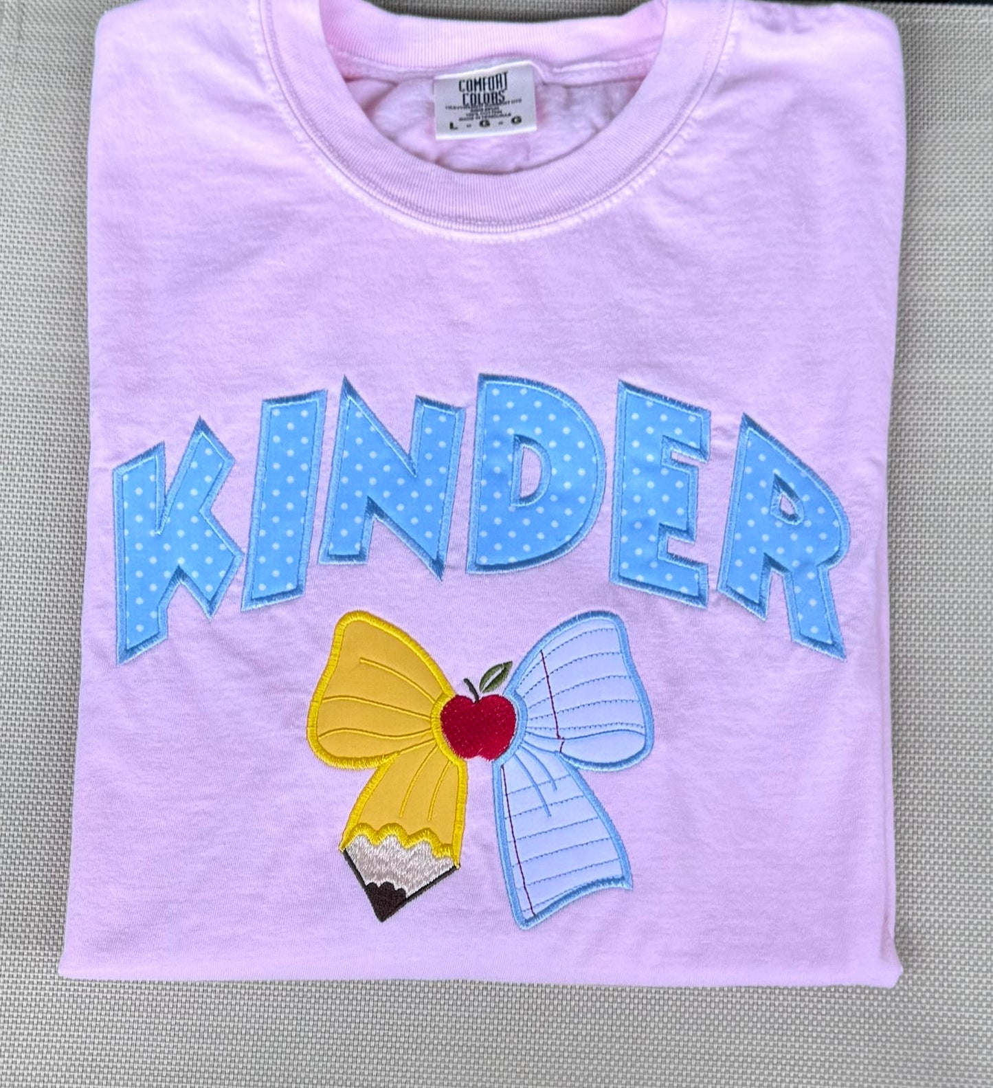 Coquette Teacher bow, custom school shirt, embroidery kindergarten tee comfort color, grade level crew