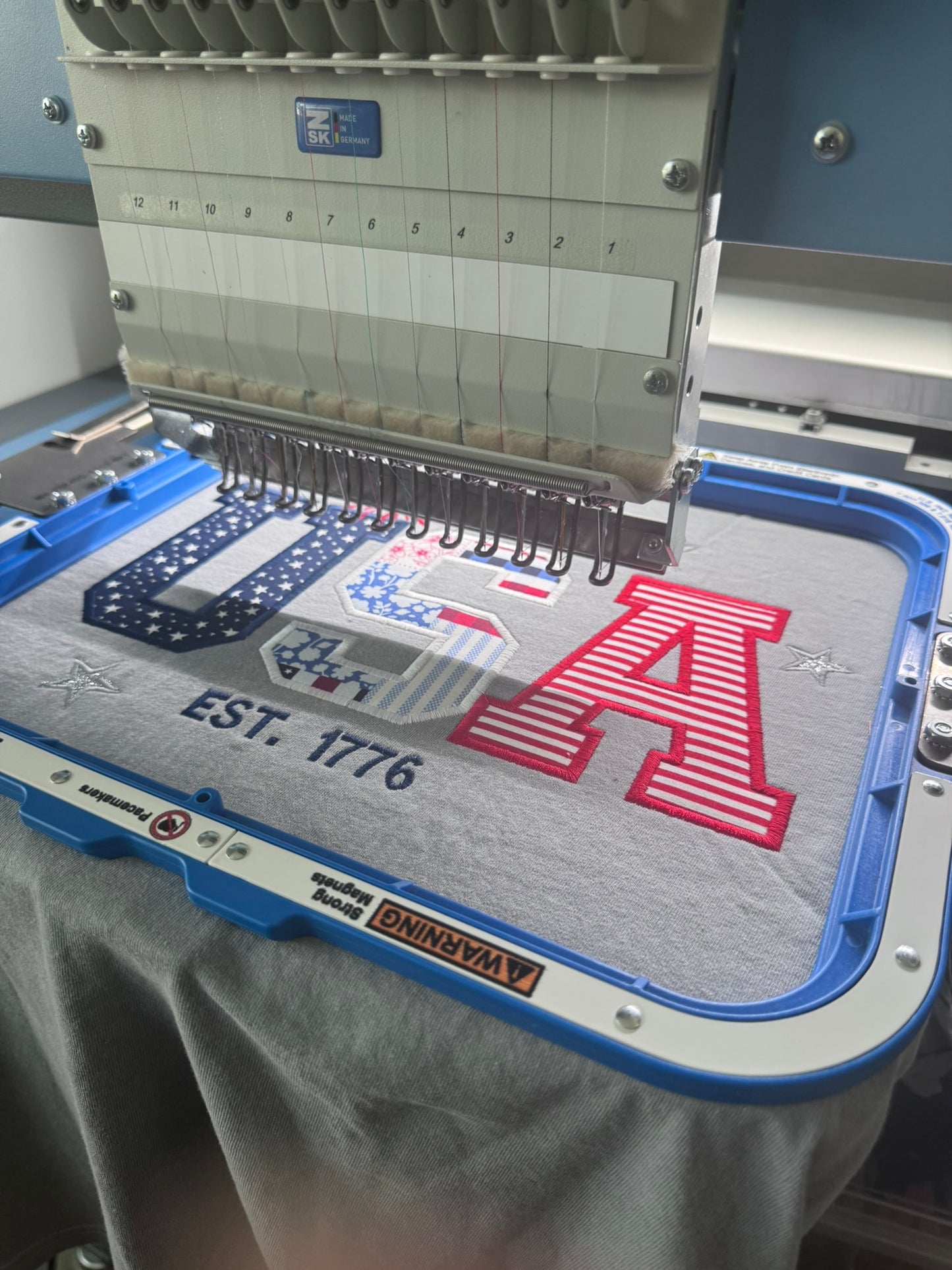 USA EST. 1776 Embroidered Tee | Comfort Colors | 4th of July Patriotic Shirt
