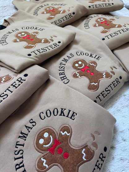 Cozy unisex brown Christmas sweatshirt for baking, cookie exchanges, and holiday gatherings