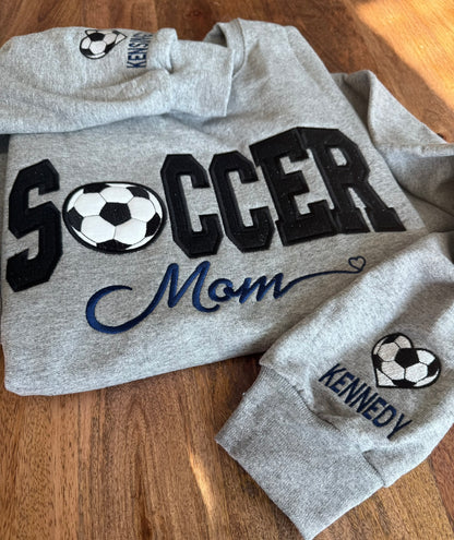 Personalized Soccer Mom Sweatshirt & Hoodie | Sparkle Appliqué