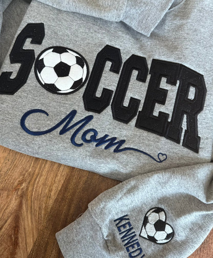 Personalized Soccer Mom Sweatshirt & Hoodie | Sparkle Appliqué