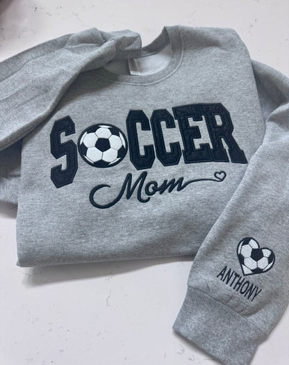 Personalized Soccer Mom Sweatshirt & Hoodie | Sparkle Appliqué