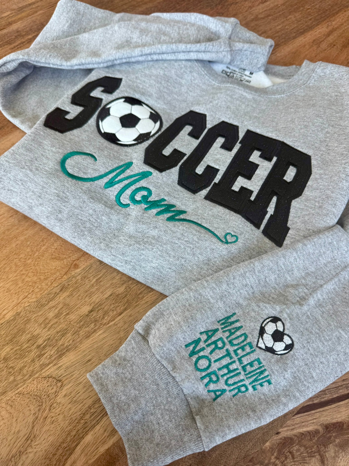 Personalized Soccer Mom Sweatshirt & Hoodie | Sparkle Appliqué